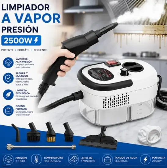 Limpiador de vapor portátil multifuncional de alta presión para la limpieza de la cocina, el hogar y el coche 🔥
