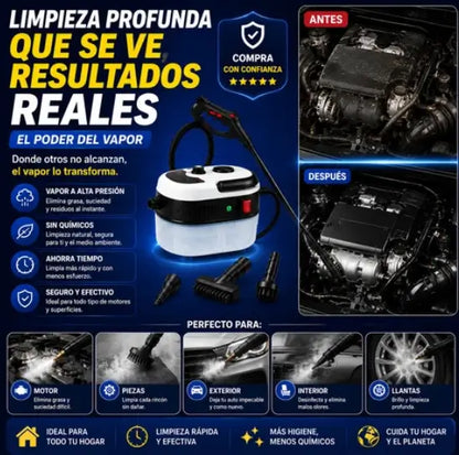 Limpiador de vapor portátil multifuncional de alta presión para la limpieza de la cocina, el hogar y el coche 🔥