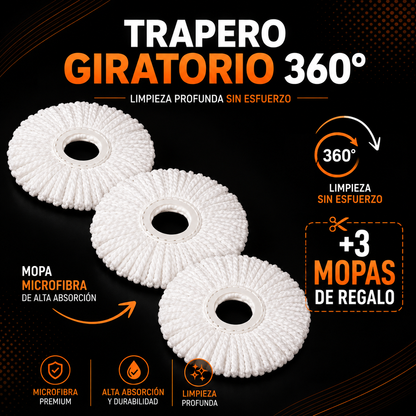 TRAPERO 360 GRANDE EXCLUSIVO + 3 MOPA DE REGALO 🚚 ¡ENVÍO GRATIS A todo el país!